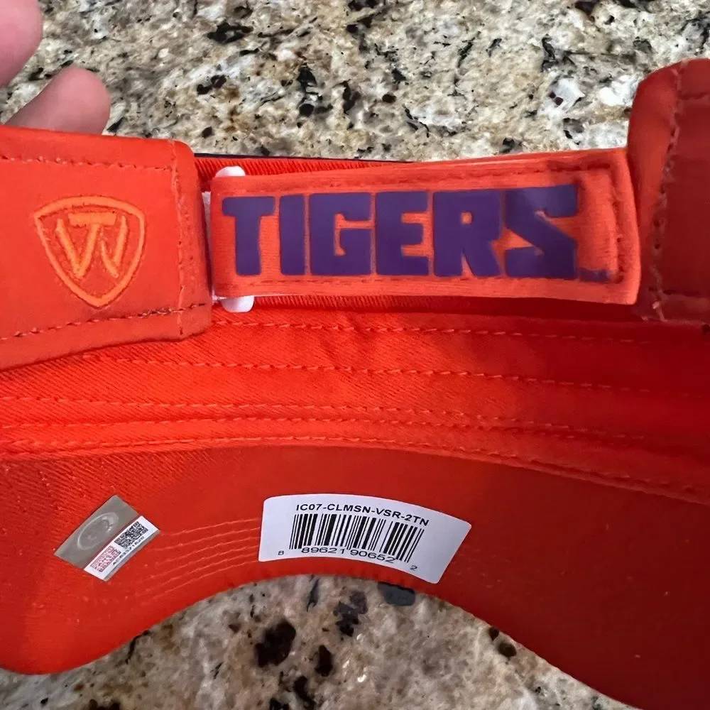 Clemson Tigers Top of the World Orange Visor Hat Adjustable Fit NCAA Sports Fan